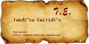 Takács Emilián névjegykártya